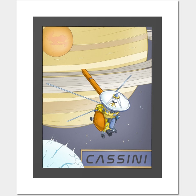 Cassini Spacecraft Illustration Wall Art by stacreek